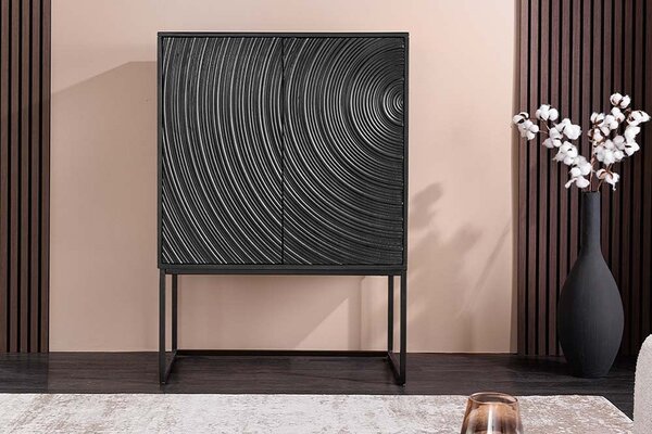 Designová vysoká komoda Waseemah 120 cm černé mango