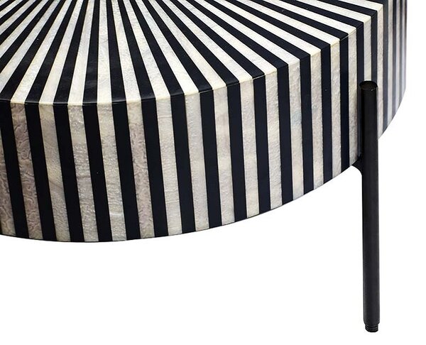 Designový konferenční stolek Ilissa 64 cm černo-bílý