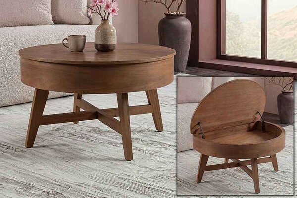 Designový konferenční stolek Rajnish 70 cm hnědé mango