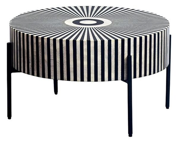 Designový konferenční stolek Ilissa 64 cm černo-bílý
