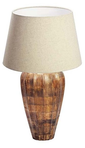 Designová stolní lampa Desmond 65 cm béžová / hnědé mango
