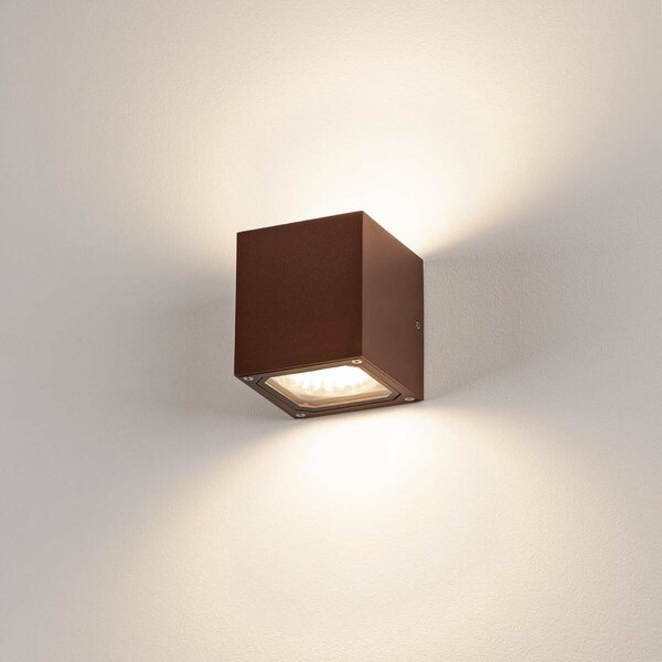 BIG WHITE SLV SITRA CUBE, venkovní nástěnné svítidlo, TCR-TSE, IP44, rezavé, max. 18 W 232537