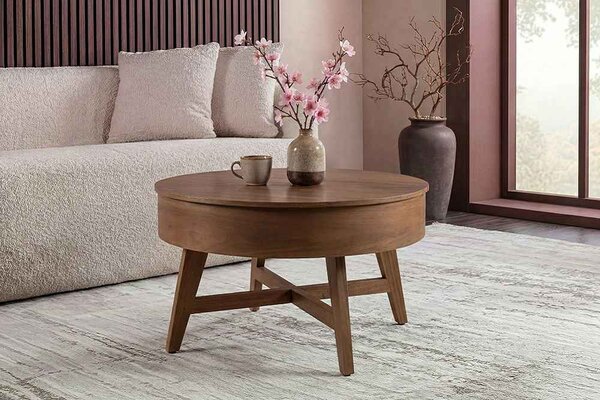 Designový konferenční stolek Rajnish 70 cm hnědé mango
