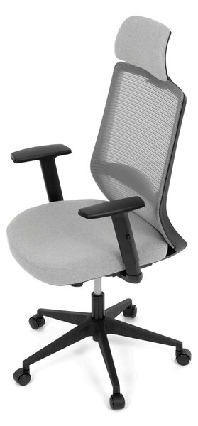 Ergonomická kancelářská židle AURELIE - šedá síťovina