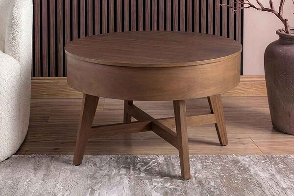 Designový konferenční stolek Rajnish 70 cm hnědé mango