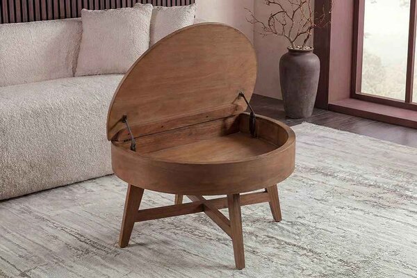 Designový konferenční stolek Rajnish 70 cm hnědé mango