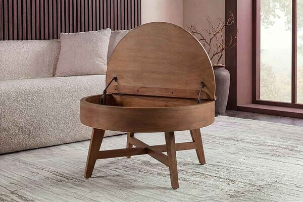 Designový konferenční stolek Rajnish 70 cm hnědé mango