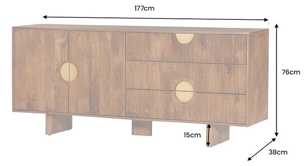 Designová komoda Opaline 177 cm hnědé mango