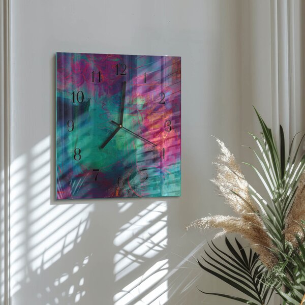 Skleněné hodiny na stěnu Barevná malba zskc-30x30-00057707