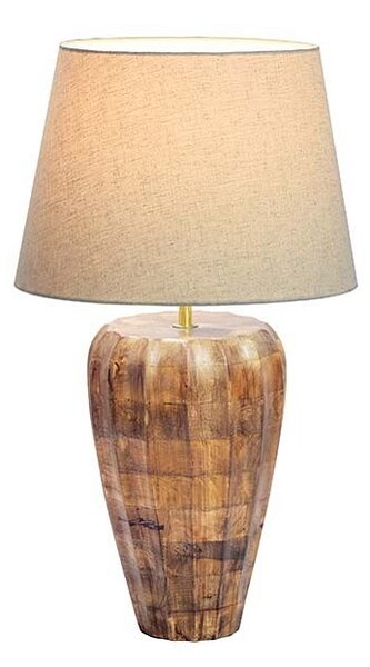 Designová stolní lampa Desmond 65 cm béžová / hnědé mango