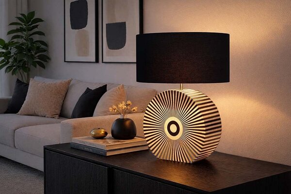 Designová stolní lampa Ilissa 62 cm černo-bílá