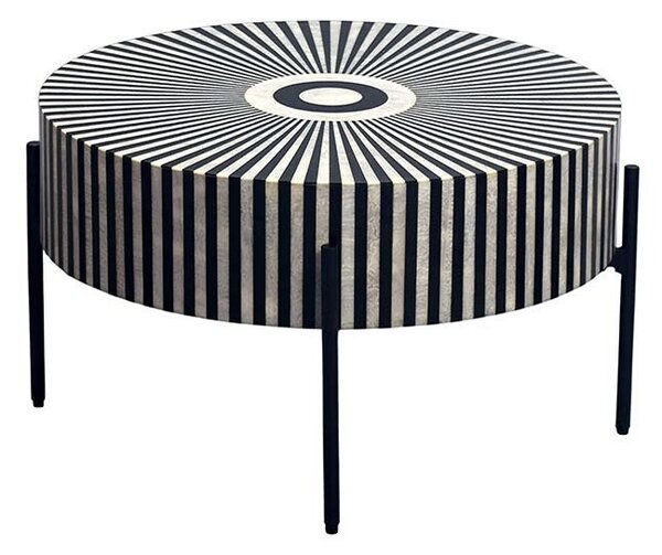 Designový konferenční stolek Ilissa 64 cm černo-bílý