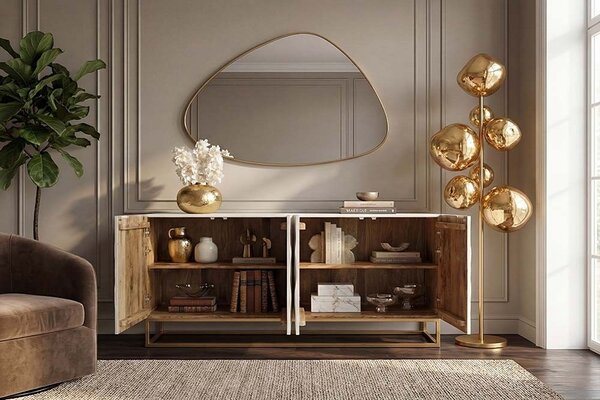Designová komoda Shayla 177 cm bílé mango