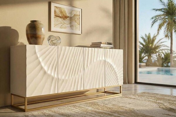 Designová komoda Shayla 177 cm bílé mango