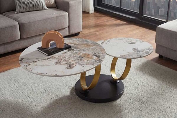 Designový konferenční stolek Danyale 80-134 cm zlatý