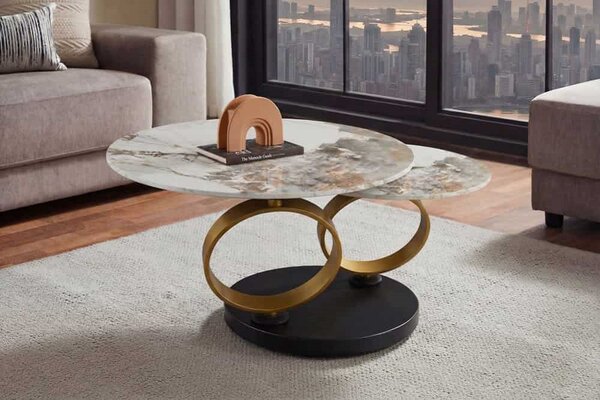 Designový konferenční stolek Danyale 80-134 cm zlatý