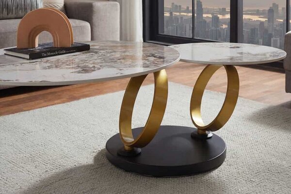 Designový konferenční stolek Danyale 80-134 cm zlatý