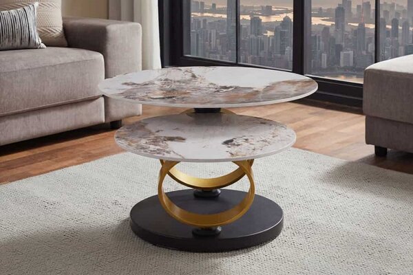 Designový konferenční stolek Danyale 80-134 cm zlatý