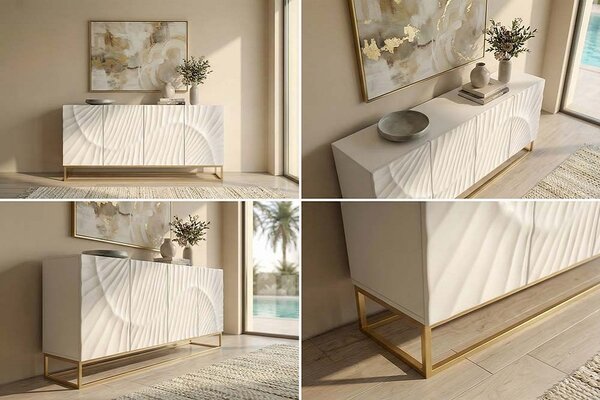 Designová komoda Shayla 177 cm bílé mango