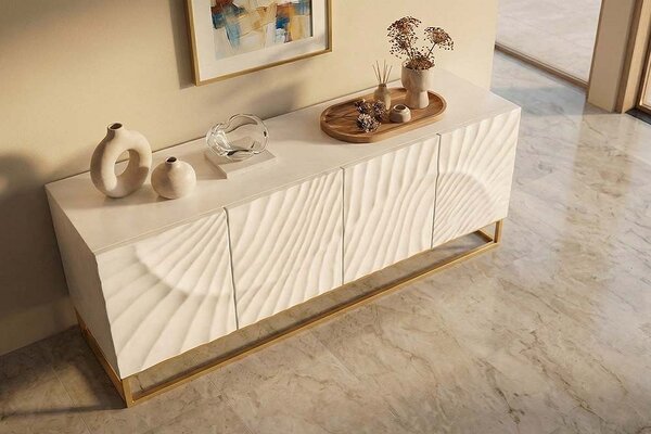 Designová komoda Shayla 177 cm bílé mango