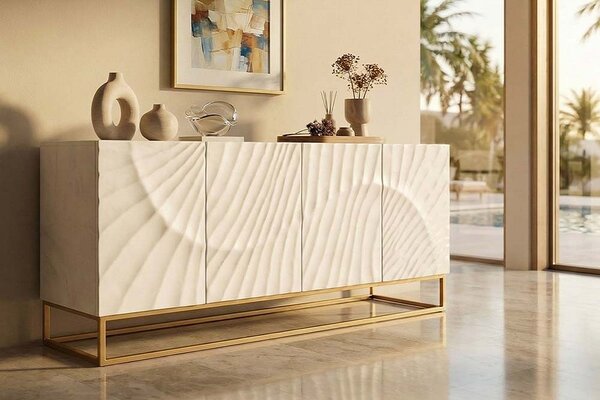 Designová komoda Shayla 177 cm bílé mango