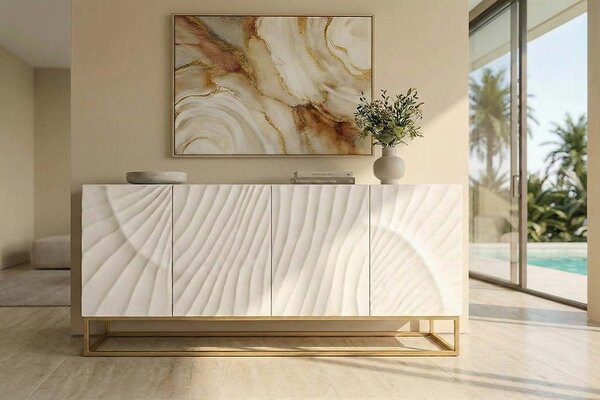 Designová komoda Shayla 177 cm bílé mango
