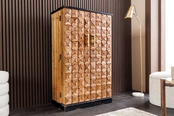 Designová barová skříňka Winebar 122 cm borovice