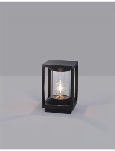 NV 9193102 Venkovní sloupkové svítidlo LOEVE antracitový hliník a čirý akryl E27 1x12W 220-240V IIP65 bez žárovky - NOVA LUCE