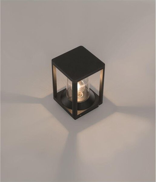 NV 9193102 Venkovní sloupkové svítidlo LOEVE antracitový hliník a čirý akryl E27 1x12W 220-240V IIP65 bez žárovky - NOVA LUCE