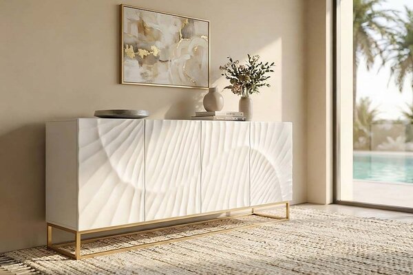Designová komoda Shayla 177 cm bílé mango