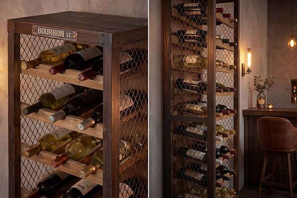 Designový regál na víno Winebar 190 cm borovice
