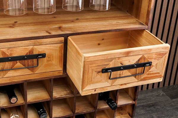 Designová barová skříňka Winebar 160 cm borovice