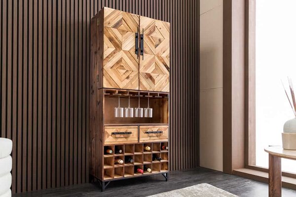 Designová barová skříňka Winebar 160 cm borovice