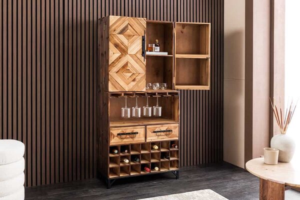 Designová barová skříňka Winebar 160 cm borovice