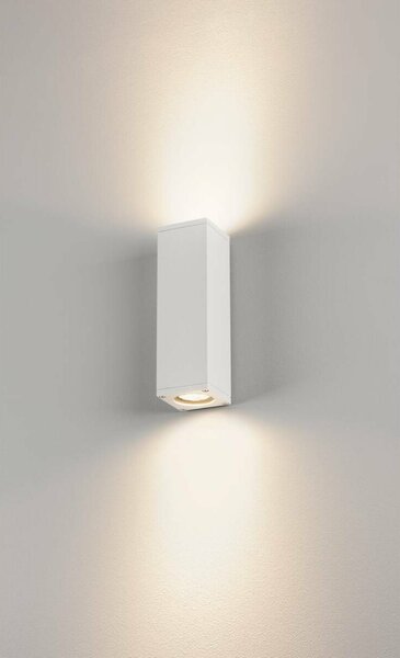 BIG WHITE SLV THEO, venkovní nástěnné svítidlo, QPAR51, IP44, hranaté, up/down, bílé, max. 70 W 229531