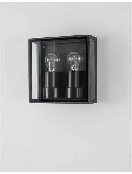 NV 9197702 Venkovní nástěnné svítidlo SORREN antracitový hliník a čiré sklo E27 2x12W 220-240V bez žárovky IP65 - NOVA LUCE