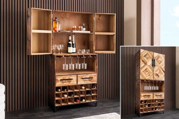 Designová barová skříňka Winebar 160 cm borovice
