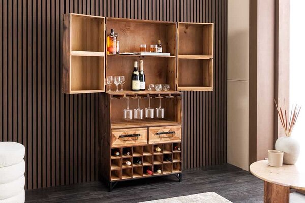 Designová barová skříňka Winebar 160 cm borovice