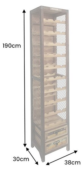 Designový regál na víno Winebar 190 cm borovice