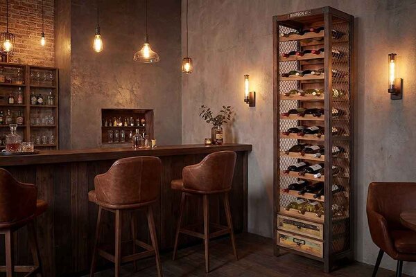 Designový regál na víno Winebar 190 cm borovice