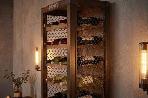 Designový regál na víno Winebar 190 cm borovice