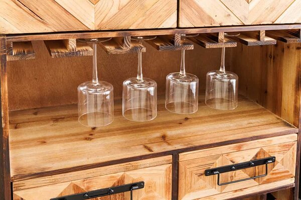 Designová barová skříňka Winebar 160 cm borovice