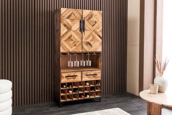 Designová barová skříňka Winebar 160 cm borovice
