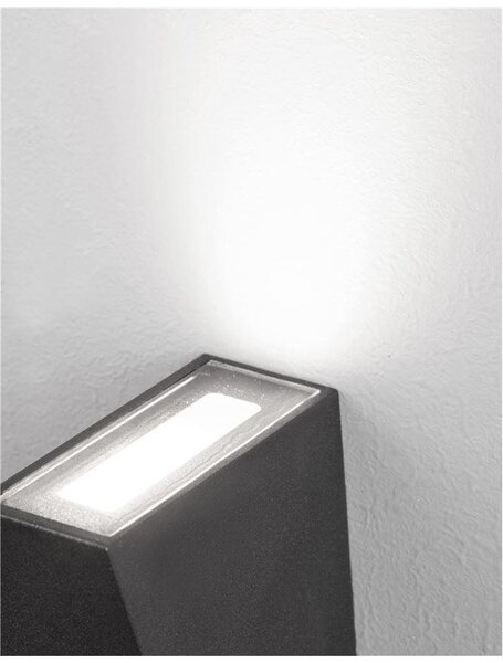 NV 9202262 Venkovní nástěnné svítidlo MILEY černý hliník čiré sklo LED 7W 3000K IP54 200-240V IP54 světlo nahoru a dolů - NOVA LUCE