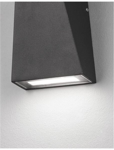 NV 9202262 Venkovní nástěnné svítidlo MILEY černý hliník čiré sklo LED 7W 3000K IP54 200-240V IP54 světlo nahoru a dolů - NOVA LUCE