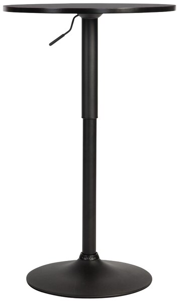 Barový stůl Lamoni - v85-106 cm x Ø60 cm - Černá/černá