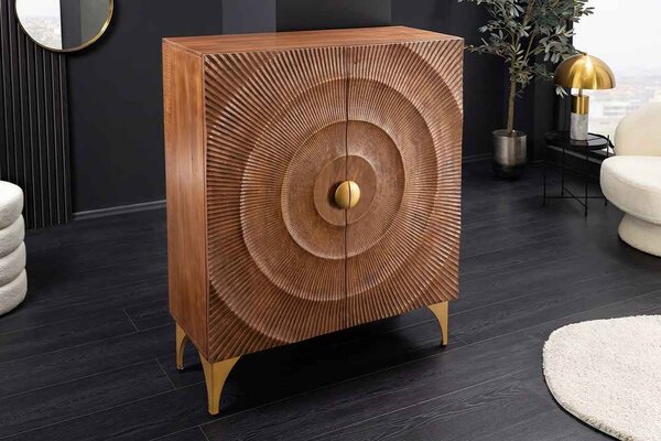 Designová vysoká komoda Venetia 120 cm hnědé mango