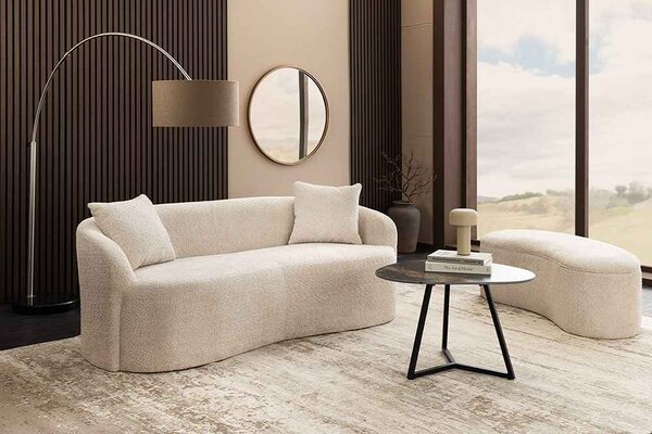 Designová 2-místná pohovka Vardinon 178 cm šampaňská béžová