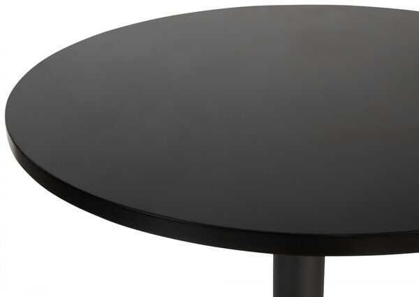 Barový stůl Lamoni - v85-106 cm x Ø60 cm - Černá/černá