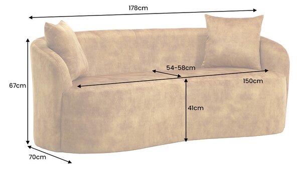 Designová 2-místná pohovka Vardinon 178 cm hořčičný samet